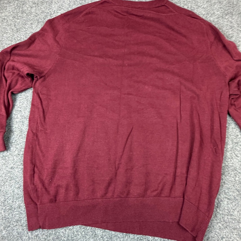 Nautica Mens XXL Burgundy V-Neck 100% Cotton Knit Sweater Maroon ZLS-69 - Picture 6 of 7